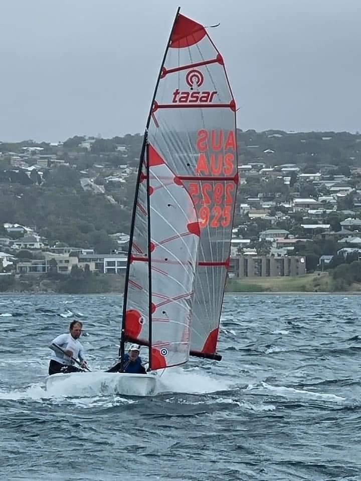 Hugh & Anna Tait attempting to regain overall 1st place during the Tasar 47th Australian Nationals at Port Lincoln, SA photo copyright Richard Davidson taken at Port Lincoln Yacht Club and featuring the Tasar class