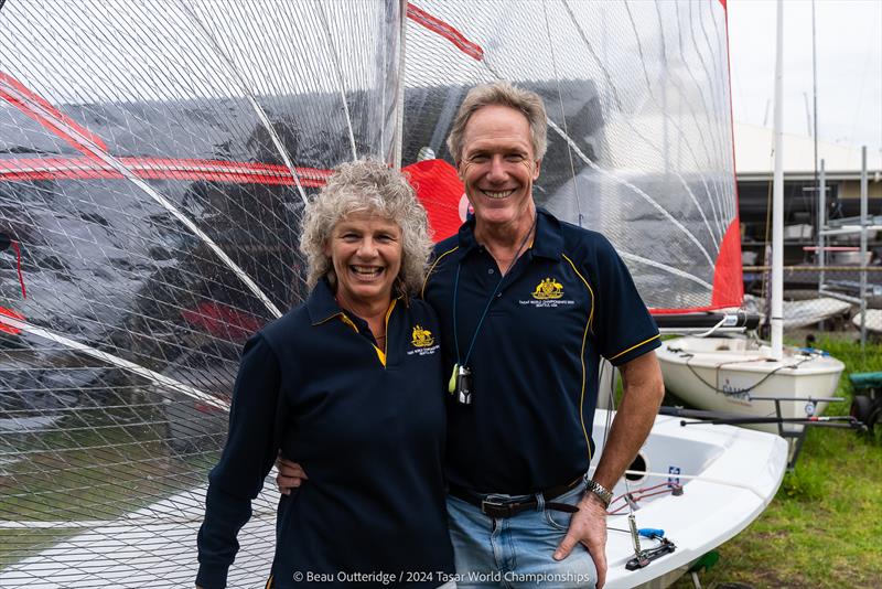 2024 Tasar World Championships at Sandringham Yacht Club: 40 years of happiness - Peter and Karen Davis photo copyright Beau Outteridge taken at Sandringham Yacht Club and featuring the Tasar class