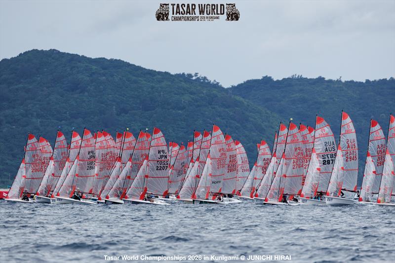 Race 11 start at the Tasar World Championships in Japan photo copyright Junichi Hirai taken at  and featuring the Tasar class