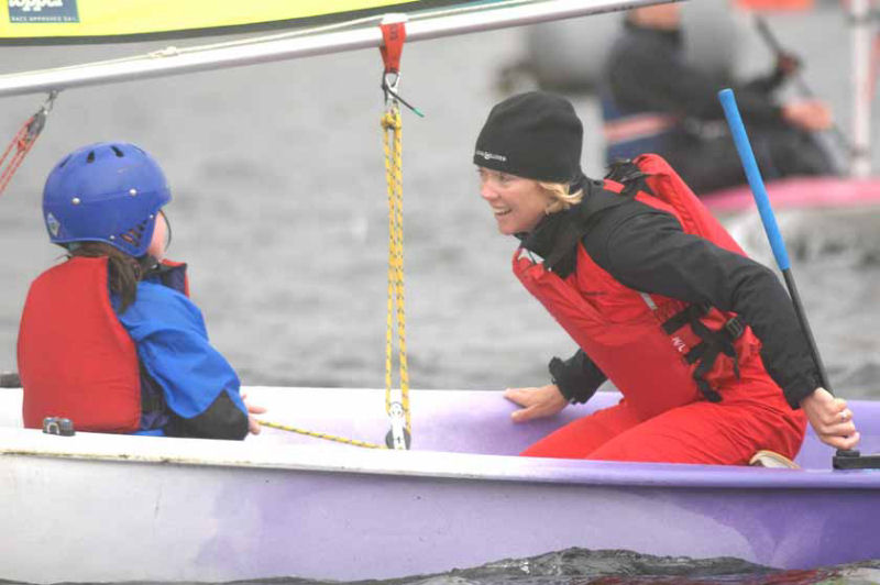 Shirley Robertson goes Taz sailing on day two of the Brewin Dolphin Scottish Series photo copyright Marc Turner / www.pfmpictures.co.uk taken at Clyde Cruising Club and featuring the Topaz Taz class