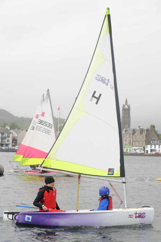 Shirley Robertson goes Taz sailing on day two of the Brewin Dolphin Scottish Series photo copyright Marc Turner / www.pfmpictures.co.uk taken at Clyde Cruising Club and featuring the Topaz Taz class