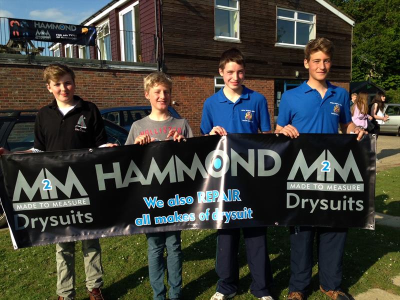 Hoad Shield - U16 winners - RHS A (Dan Patten, Arthur Brown, Ashley Fretwell, Tom Joice) photo copyright Georgie Corlett-Pitt taken at Bough Beech Sailing Club and featuring the Team Racing class