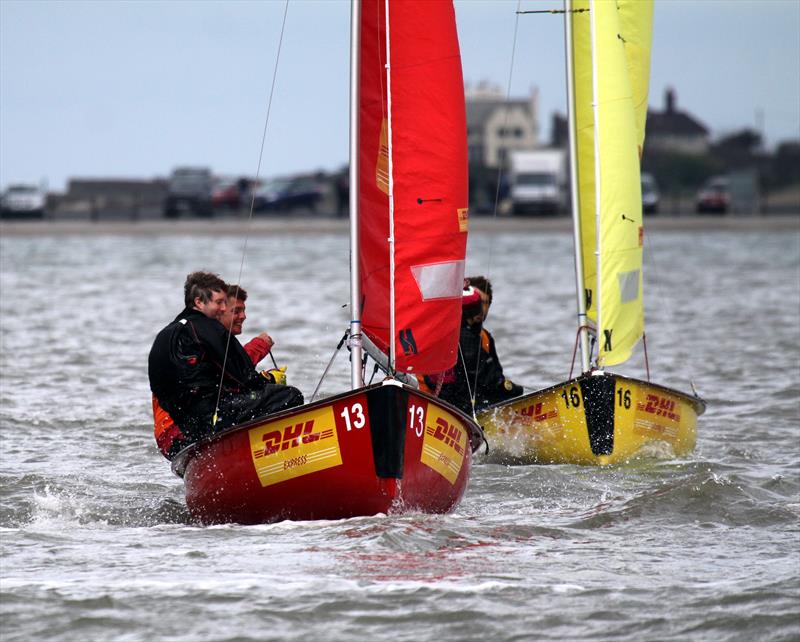 Red Team - Royal Dee Yacht Club's Ben Saxton and Toby Lewis on day 3 of the Wilson Trophy photo copyright ACM Jenkins / Wilson Trophy taken at West Kirby Sailing Club and featuring the Team Racing class