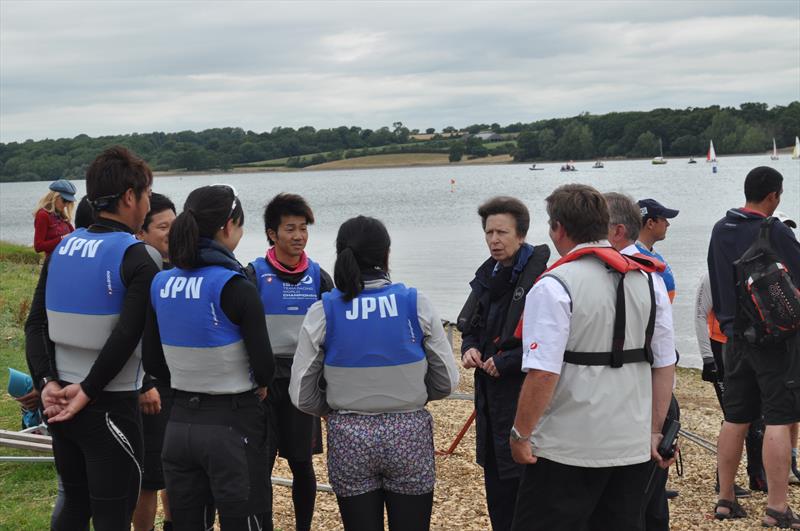 Her Royal Highness The Princess Royal visits the 2015 ISAF Team Racing World Championship at Rutland photo copyright Michael Haigh taken at Rutland Sailing Club and featuring the Team Racing class