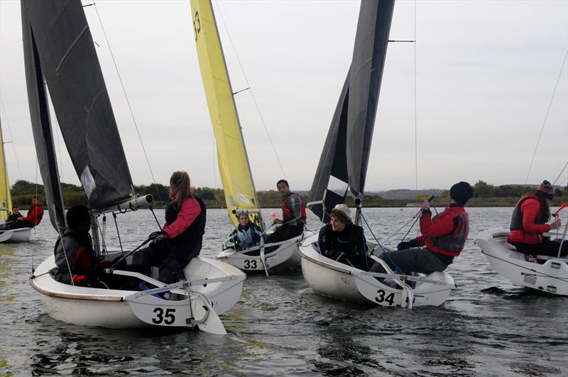 Very close racing in the Leeds University Sailing Club Halloween Howler - photo © Rory Turnbull