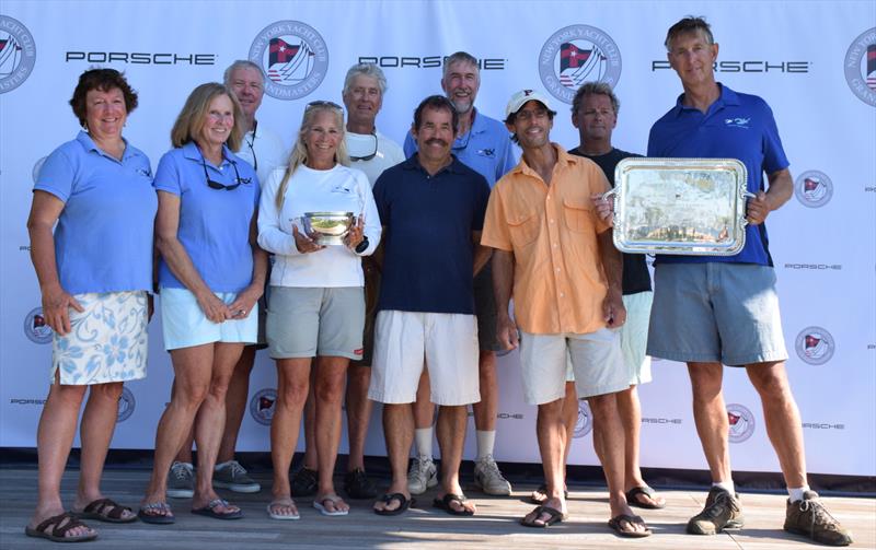 Noroton Yacht Club win the NYYC Grandmasters Team Race Regatta (l-r) Glenn Morrison (skipper), Scott Macleod, James Linville, Lee Morrison, Susan Morrison, Robert Monro, Paul Steinborn, Steve Shepstone, Tom Kinney, Brit Hall, Melissa Shepstone - photo © NYYC / Makena Masterson