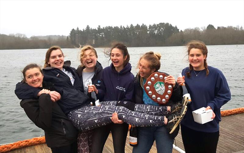 Oxford Blue win the BUSA Ladies' Team Racing Nationals 2017 - Captain Meli Besse dislocated her knee in the final photo copyright Ed Morris taken at  and featuring the Team Racing class