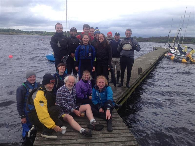 Competitors on the pontoon during the Scottish Team Racing at Cumbernauld SC - photo © David Peace