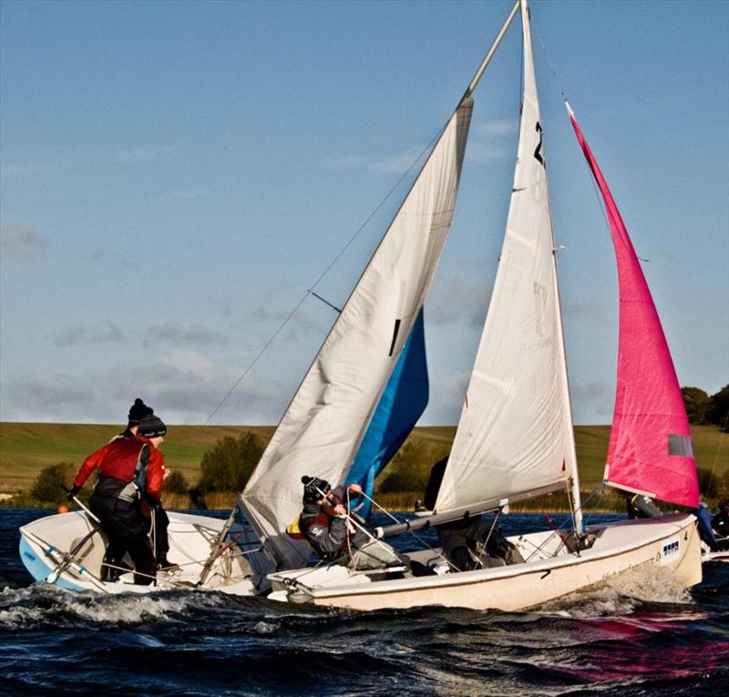 Leeds University's Halloween Howler starts the season's student team racing events photo copyright Chris Beck taken at West Riding Sailing Club and featuring the Team Racing class