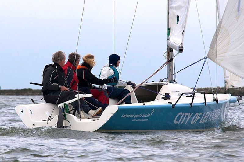 A Maxfun 25 keelboat as used for the EUROSAF 2K Club Championship of Europe photo copyright Batavia Sailing Center taken at Batavia Sailing Center and featuring the Team Racing class