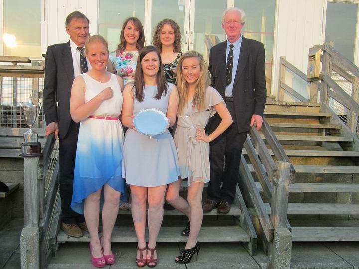 Oxford Ladies with O&CSS 75th Anniversary Plate at the 2013 Varsity Match photo copyright Anthony Butler taken at Aldeburgh Yacht Club and featuring the Team Racing class