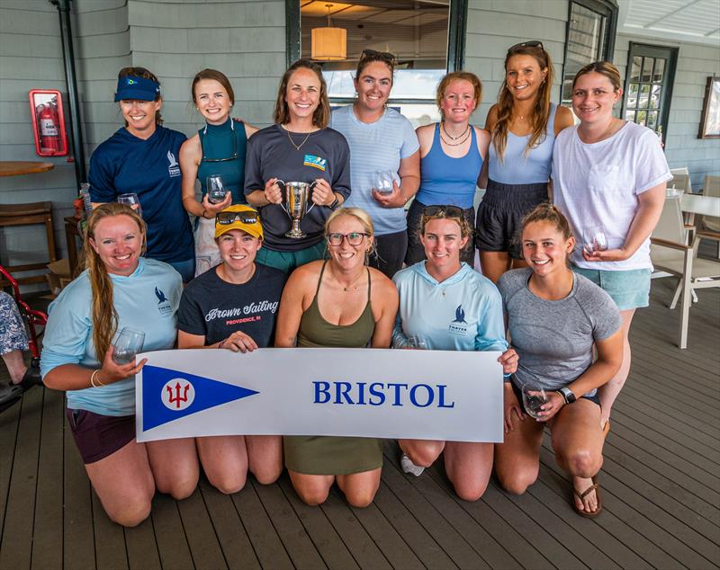 Top row (l-r) Bristol Team Captain Amanda Callahan, Molly Matthews, Stephanie Hudson , Elizabeth Shanahan, Julia O’Connor, Sophie Reineke, Rebecca King, Bottom row (l-r) Abby McCauley, Gayle Konys, Megan Roach, Rebecca McElvain, Katelyn McGauley photo copyright Bruce Durkee taken at Corinthian Yacht Club of Marblehead and featuring the Team Racing class