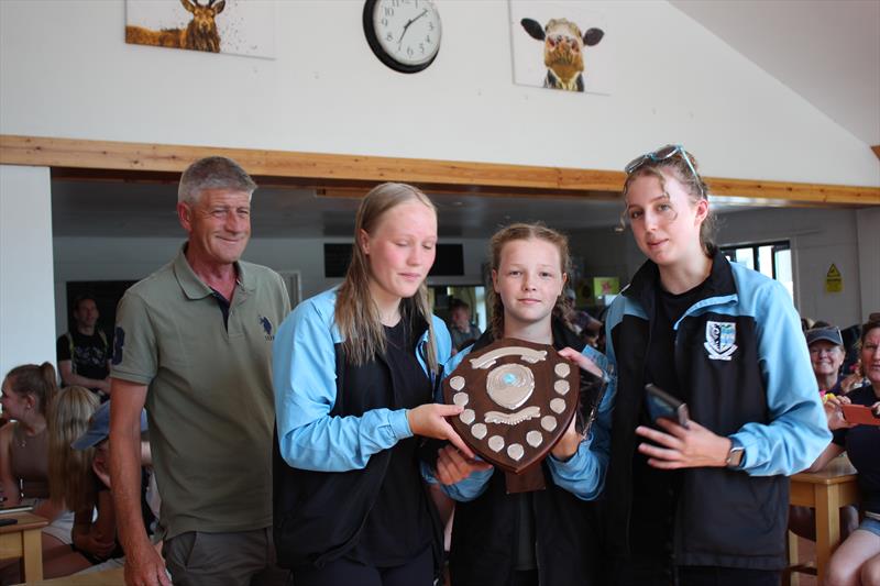 Dalbeattie High School “A” Team with the Castle Loch Shield, presented by Gordon Mercer of the Common Thread Group, the sponsors of the event alongside GAC, at the 20th Anniversary 5 Castles Inter-Schools Team Racing Regatta - photo © Lindsay Tosh