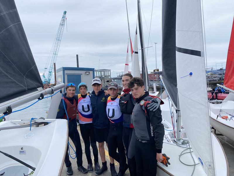 Elmo Trophy 2023 youth team racing at Dun Laoghaire, Ireland photo copyright Steve Tylecote taken at Royal St George Yacht Club and featuring the Team Racing class