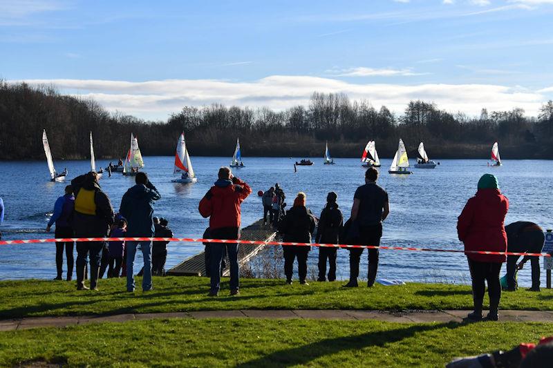 Spectators watch the NEYYSA North Region Youth & Junior Team Racing  photo copyright Dave Wood taken at Ripon Sailing Club and featuring the Team Racing class