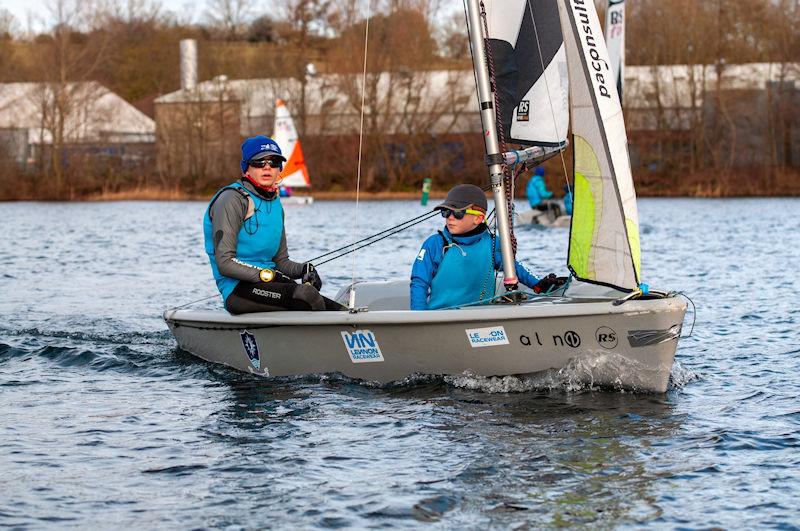 Team Racing skills transfer to less experienced younger sailors during the NEYYSA North Region Youth & Junior Team Racing photo copyright Dave Wood taken at Ripon Sailing Club and featuring the Team Racing class