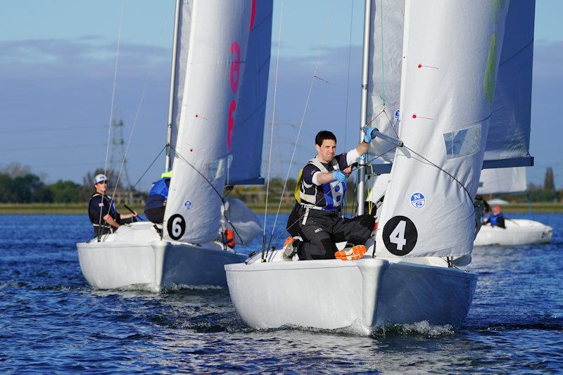 The Carmela Cup is the RYA's Two-Boat Keelboat Team Racing Championship photo copyright Simon Winkley / Royal Thames Yacht Club taken at Queen Mary Sailing Club and featuring the Team Racing class