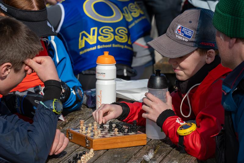 Waiting for the next race during the NSSA Double Handed Team Racing Championships photo copyright Dave Wood taken at Yorkshire Dales Sailing Club and featuring the Team Racing class