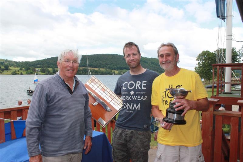 Commodore John Spivey presents prizes to Jon Modral-Gibbons and Colin Meadows, Tempest National Champions, held during Ullswater Yacht Club's first Keelboat Event photo copyright Pauline Thompson taken at Ullswater Yacht Club and featuring the Tempest class