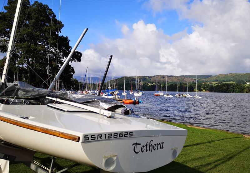 A Tempest on the foreshore and others moored on Ullswater during the VOOM Tempest Nationals photo copyright Sue Giles taken at Ullswater Yacht Club and featuring the Tempest class