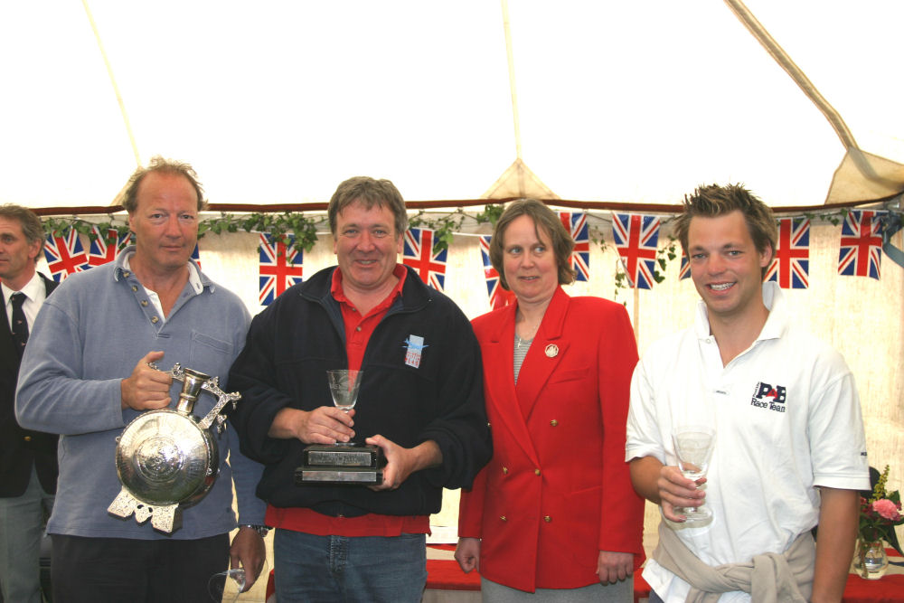 Martin Hunter, Jeremy Cairns & Chris Downham win the Queen's Cup at Bourne End Week photo copyright Patrick Walmsley taken at Upper Thames Sailing Club and featuring the Thames A Rater class