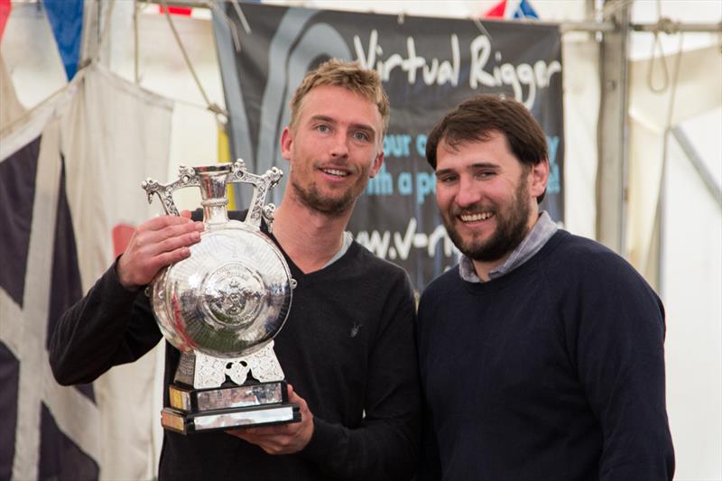 Simon and Jamie receiving the Queen's Cup at Bourne End Week photo copyright Tony Ketley taken at Upper Thames Sailing Club and featuring the Thames A Rater class