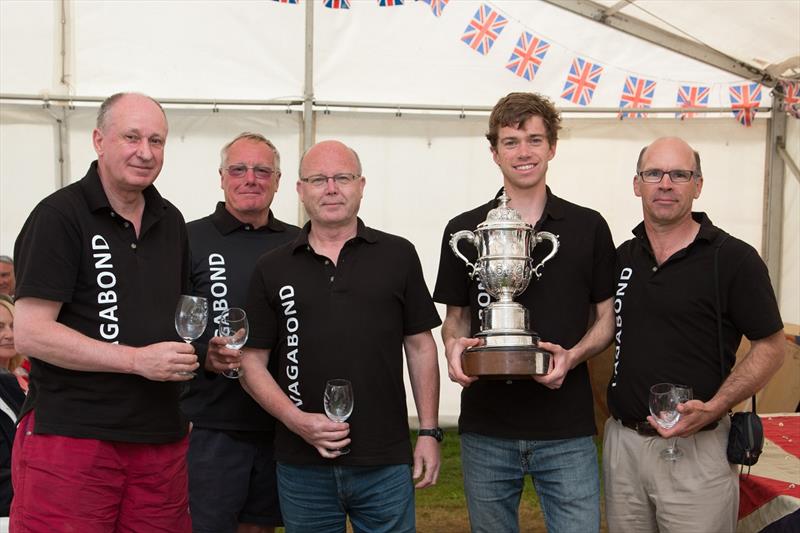 The Vagabond team with the Thames Champion Cup at Bourne End Week photo copyright Tony Ketley taken at Upper Thames Sailing Club and featuring the Thames A Rater class