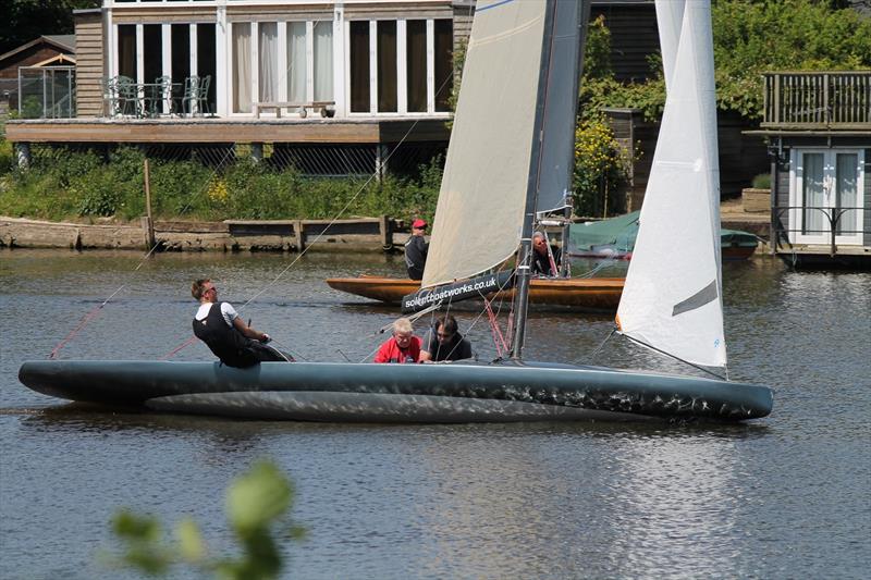Adventurer in the lead at Bourne End Week photo copyright Debbie Kite taken at Upper Thames Sailing Club and featuring the Thames A Rater class