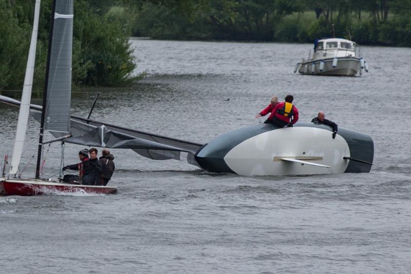 They can capsize - Adventurer was the unlucky A Rater at Bourne End Week photo copyright Tony Ketley taken at Upper Thames Sailing Club and featuring the Thames A Rater class