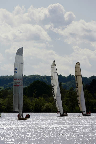 The Thames A Raters race for the Thames Champion Cup during Bourne End Week  photo copyright Richard Langdon / www.oceanimages.co.uk taken at Upper Thames Sailing Club and featuring the Thames A Rater class