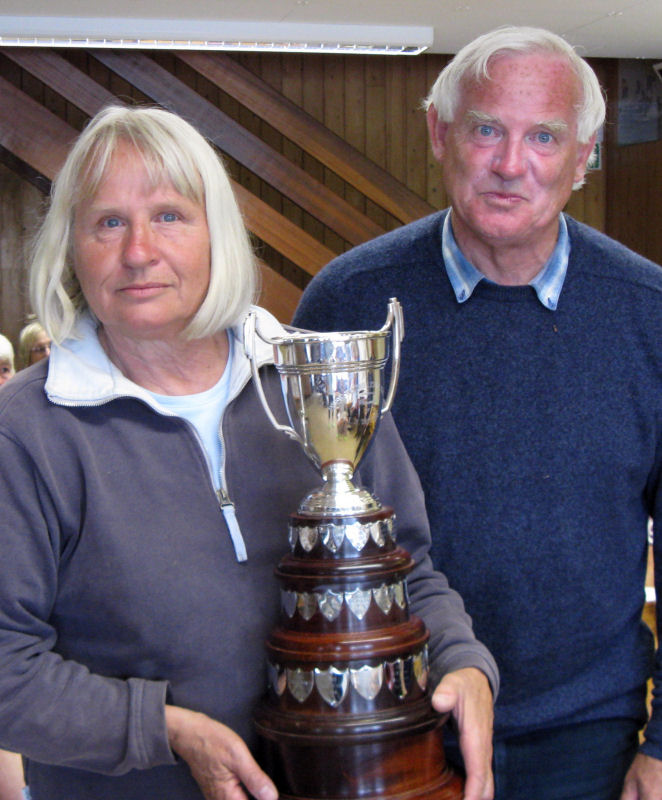Richard and Sylvia Colley win the Walker Challenge Trophy during the Tideway nationals at Waldringfield photo copyright Diana Lindsey taken at Waldringfield Sailing Club and featuring the Tideway class