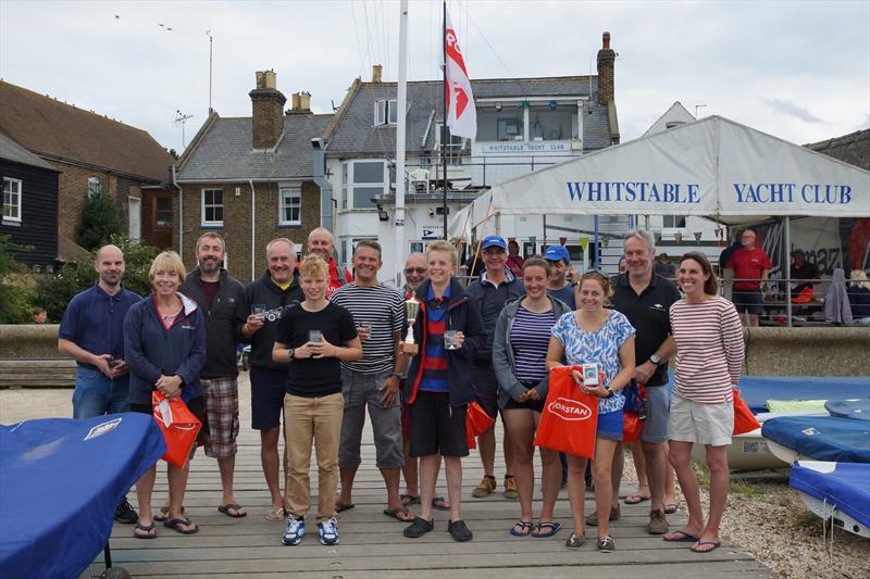 Prize winners in the Topper Topaz Uno Nationals at Whitstable photo copyright Nicky Whatley taken at Whitstable Yacht Club and featuring the Topaz class