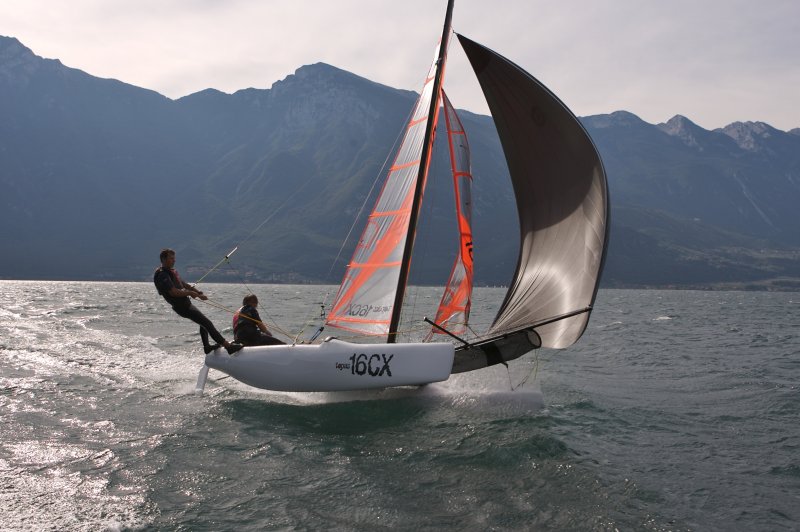 The TOPAZ 16 is a sixteen foot catamaran designed in 2007 by Olympic multihull legends Yves Loday and Robert White photo copyright Jeremy Evans taken at  and featuring the Topaz 16 class