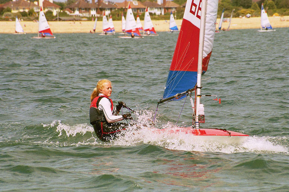 Lynn Billowes at the Stokes Bay Topper open meeting photo copyright Eddie Mays taken at Stokes Bay Sailing Club and featuring the Topper class