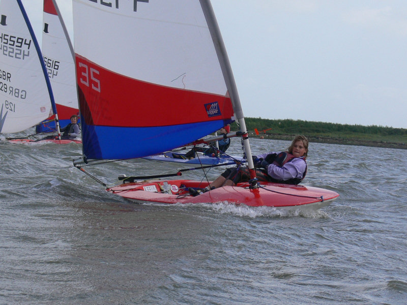Stephanie Wicken during the fleet during the Wilsonian Topper open photo copyright Roy Winnett taken at Wilsonian Sailing Club and featuring the Topper class