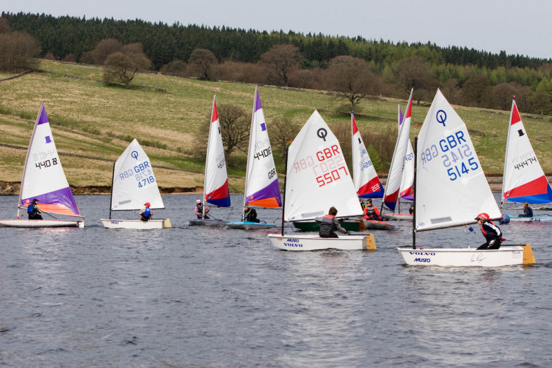Racing during the Derbyshire Youth Sailing event at Errwood photo copyright Ed Washington taken at Errwood Sailing Club and featuring the Topper class