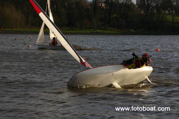 Joanne Foster during the Strathclyde Loch Christmas Regatta photo copyright Alan Henderson / www.fotoboat.com taken at Strathclyde Loch Sailing Club and featuring the Topper class