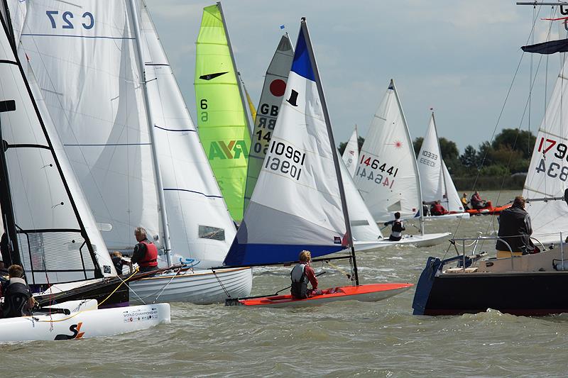 Big Wednesday at Pyefleet Week photo copyright Fiona Brown / www.fionabrown.com taken at Brightlingsea Sailing Club and featuring the Topper class