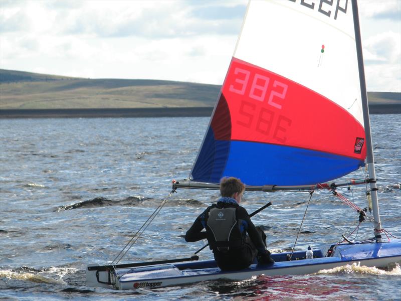 Robbie Langford, winner of the slow handicap fleet in the Kielder Water September Open photo copyright Helen Hill taken at Kielder Water Sailing Club and featuring the Topper class