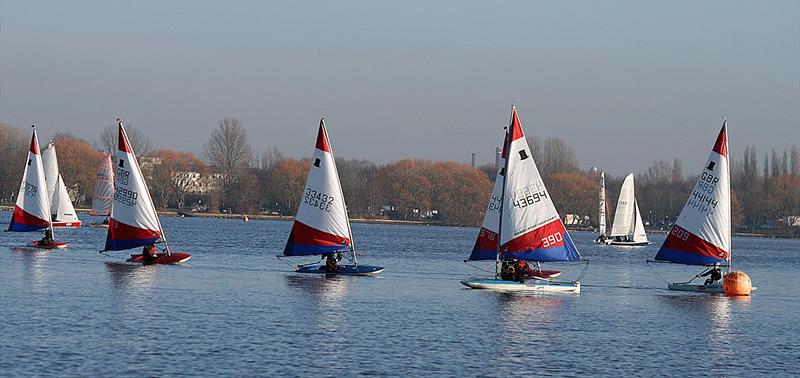 Crewsaver Tipsy Icicle Series week 1 at Leigh & Lowton photo copyright Gerrard Van Den Hoek taken at Leigh & Lowton Sailing Club and featuring the Topper class