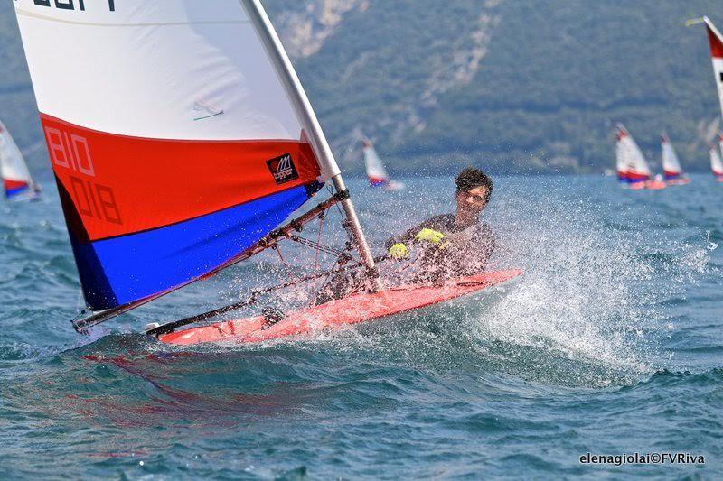 Day 1 of the Topper World Championships 2015 photo copyright Elena Giolai / Fraglia Vela Riva taken at Fraglia Vela Riva and featuring the Topper class