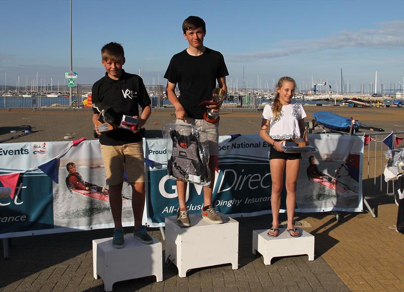 Bronze fleet podium at Topper UK National Championships 2015 photo copyright Peter Newton / www.peternewton.zenfolio.com taken at Weymouth & Portland Sailing Academy and featuring the Topper class
