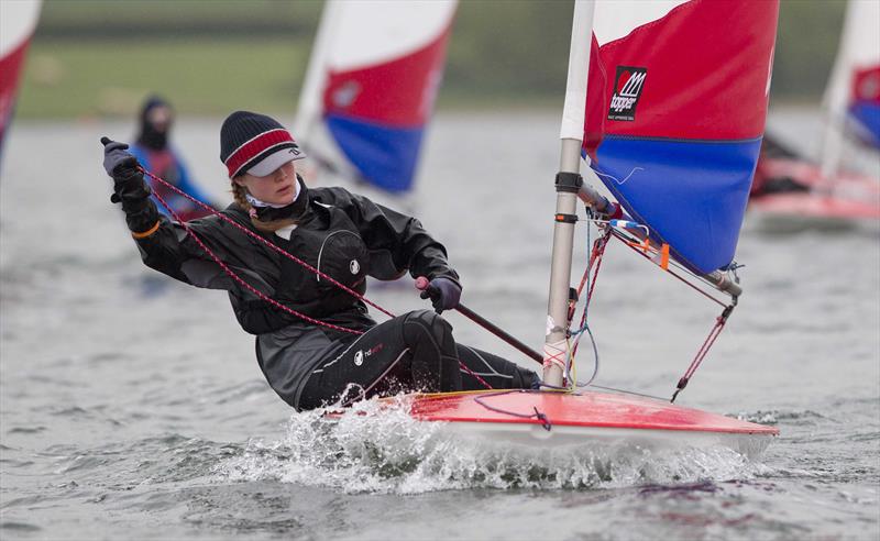 Topper sailor Evie McLaughlin on day 1 of the RYA Eric Twiname Championships photo copyright Dan Towers / onEdition / RYA taken at Rutland Sailing Club and featuring the Topper class