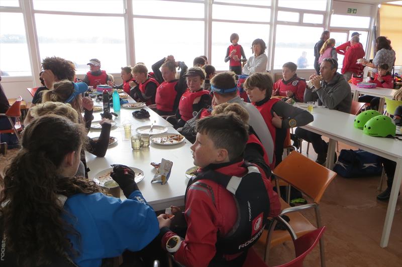 Lunchtime during the Island Barn Topper Open photo copyright Mike Jones taken at Island Barn Reservoir Sailing Club and featuring the Topper class