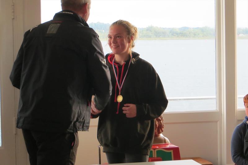 Coco Barrett wins the Island Barn Topper Open photo copyright Mike Jones taken at Island Barn Reservoir Sailing Club and featuring the Topper class