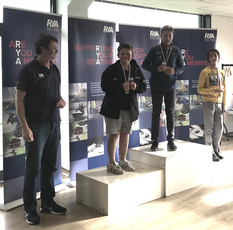 Topper podium during the RYA Welsh Zone Championships photo copyright RYA Cymru Wales taken at Fishguard Bay Yacht Club and featuring the Topper class