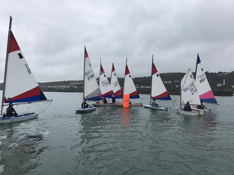 Topper regatta group during the RYA Welsh Zone Championships photo copyright RYA Cymru Wales taken at Fishguard Bay Yacht Club and featuring the Topper class