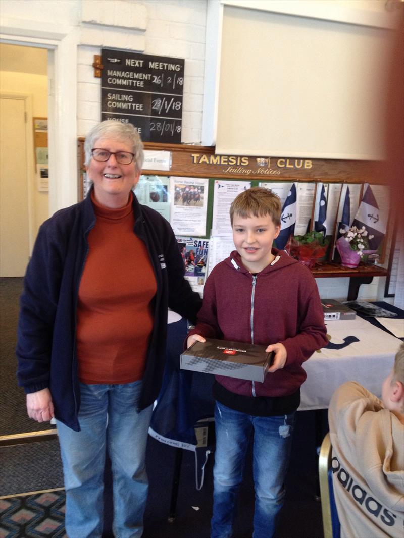 Felix Sproehnle, first non-squad sailor in the Rooster South East Topper Traveller at Tamesis photo copyright Helen Evans taken at Tamesis Club and featuring the Topper class