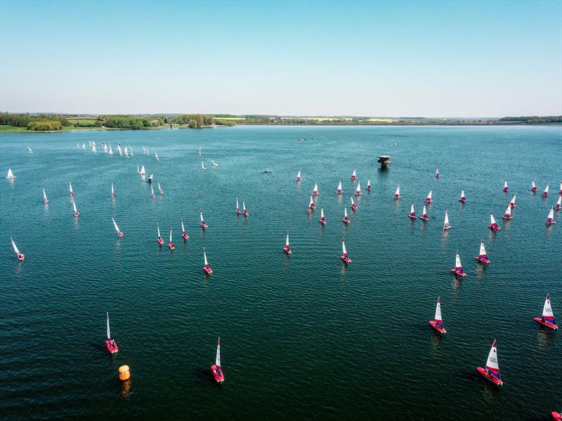 Light winds for the Eric Twiname Junior Championships photo copyright Nick Dempsey / RYA taken at Rutland Sailing Club and featuring the Topper class