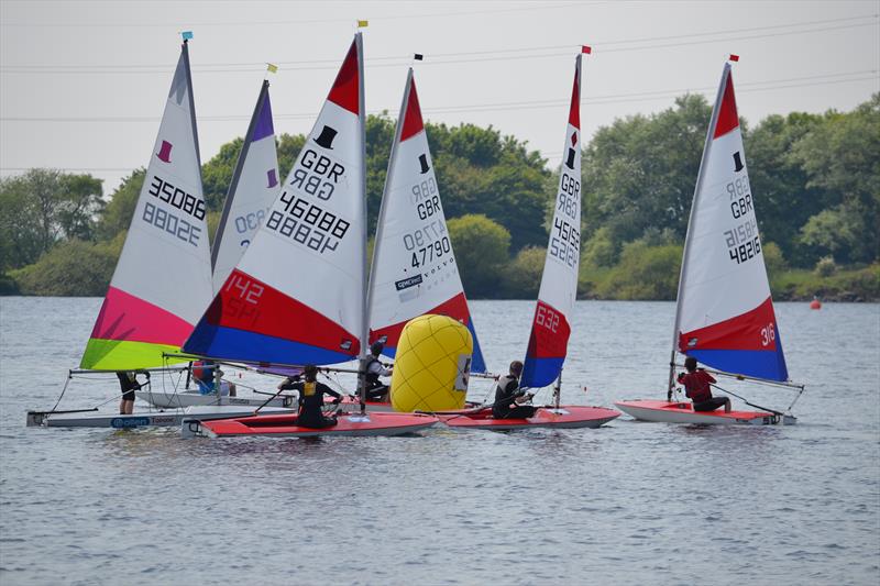 Competitive close racing throughout the fleet during the Midlands Topper Travellers at Chase photo copyright V Turnbull taken at Chase Sailing Club and featuring the Topper class